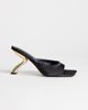 Topshop Topshop Nicole angular mid heel mules in black satin - 1