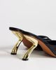 Topshop Topshop Nicole angular mid heel mules in black satin - 4