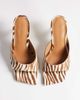 Topshop Topshop Nicole angular mid heel mules in zebra print hair-on real leather-Multi - 3