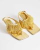 Topshop Topshop Night beaded toe thong heeled sandals in gold - 2