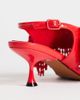 Topshop Topshop Night beaded toe thong heeled sandals in red - 3