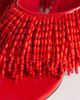 Topshop Topshop Night beaded toe thong heeled sandals in red - 4