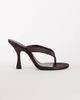 Topshop Topshop Nina toe thong heeled sandal in chocolate satin-Brown - 1