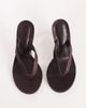 Topshop Topshop Nina toe thong heeled sandal in chocolate satin-Brown - 3