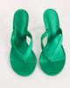 Topshop Topshop Nina toe thong heeled sandal in green satin - 2