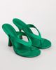 Topshop Topshop Nina toe thong heeled sandal in green satin - 4