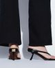 Topshop Topshop Nix toe thong mid heel sandal with hardware in black - 3