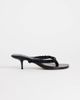 Topshop Topshop Nolan beaded toe thong mid heel sandals in black - 1