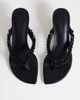 Topshop Topshop Nolan beaded toe thong mid heel sandals in black - 2