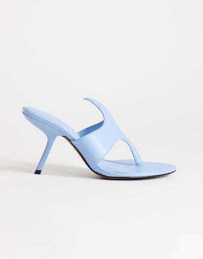 Topshop Topshop Nora angular high heeled mule sandals in cornflower blue