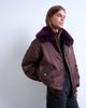 Topshop Topshop nylon bomber jacket with faux-fur collar in red - 1