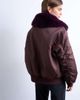Topshop Topshop nylon bomber jacket with faux-fur collar in red - 4