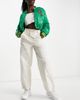 Topshop Topshop nylon drawstring cuffed highwaisted cargo pants in white - 1