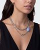 Topshop Topshop Oakley stainless steel multi chain necklace with blue stone in silver - 1