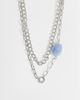 Topshop Topshop Oakley stainless steel multi chain necklace with blue stone in silver - 2