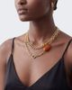 Topshop Topshop Oakley stainless steel multi chain necklace with orange stone in gold - 1