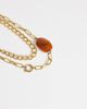 Topshop Topshop Oakley stainless steel multi chain necklace with orange stone in gold - 4