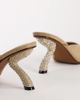 Topshop Topshop Octavia strappy high diamante heel sandal in taupe-NEUTRAL - 4