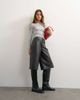 Topshop Topshop off-shoulder ruched long sleeve top in gray heather - 4