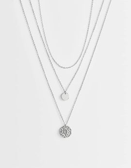 Topshop Topshop Oliver waterproof stainless steel multi layer necklace in silver