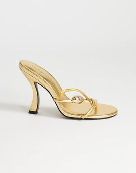 Topshop Topshop Olivia strappy high heel sandals with ball detail in gold