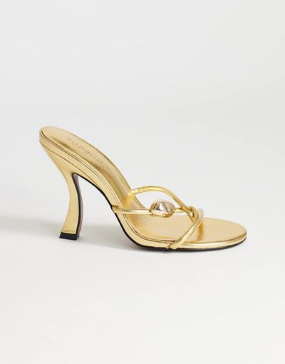 Topshop Topshop Olivia strappy high heel sandals with ball detail in gold