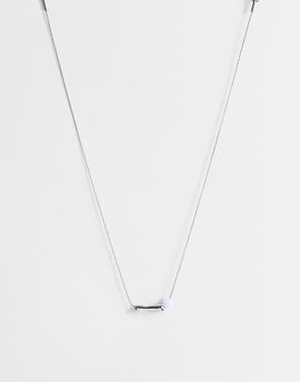Topshop Topshop Olivio stainless steel necklace in silver with blue bead