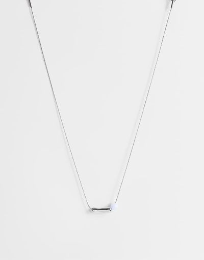 Topshop Topshop Olivio stainless steel necklace in silver with blue bead