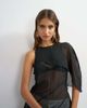 Topshop Topshop one-shoulder cape detail tunic in black - 3