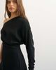 Topshop Topshop one-shoulder draped long sleeve asymmetric tunic in black - 2