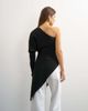 Topshop Topshop one-shoulder draped long sleeve asymmetric tunic in black - 4