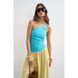Topshop Topshop One-Shoulder Stretch Cotton Tank