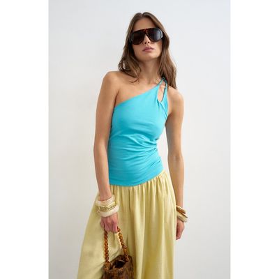 Topshop Topshop One-Shoulder Stretch Cotton Tank