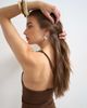 Topshop Topshop one shoulder beaded strap top in chocolate-Brown - 2