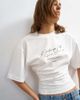 Topshop Topshop 'Open Archive' graphic structured waist tee in white - 1
