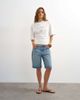 Topshop Topshop 'Open Archive' graphic structured waist tee in white - 4
