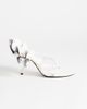 Topshop Topshop Ophelia real leather high heel sandals with ruffle in silver-White - 1