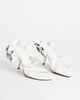 Topshop Topshop Ophelia real leather high heel sandals with ruffle in silver-White - 2