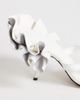Topshop Topshop Ophelia real leather high heel sandals with ruffle in silver-White - 4