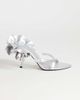 Topshop Topshop Ophelia real leather high heel sandals with ruffle in silver - 1
