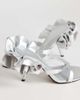 Topshop Topshop Ophelia real leather high heel sandals with ruffle in silver - 4