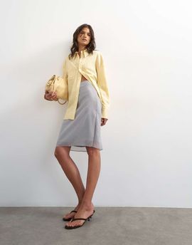 Topshop Topshop organza 90s length skirt in gray