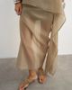 Topshop Topshop organza drape detail midi skirt in mink-No color - 3