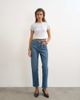 Topshop Topshop Orson comfort stretch straight leg ankle grazer jeans in mid blue - 1