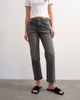 Topshop Topshop Orson mid rise comfort straight leg jeans in washed gray-Black - 2