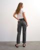 Topshop Topshop Orson mid rise comfort straight leg jeans in washed gray-Black - 4