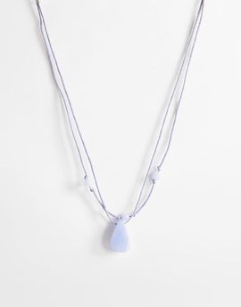 Topshop Topshop Ottie cord necklace with semi-precious stones in light blue