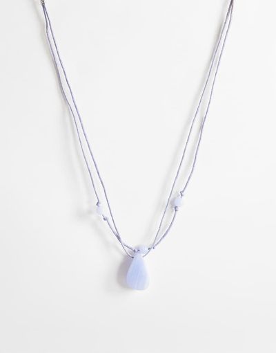 Topshop Topshop Ottie cord necklace with semi-precious stones in light blue