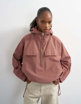 Topshop Topshop overhead bomber jacket in pink - part of a set-Brown