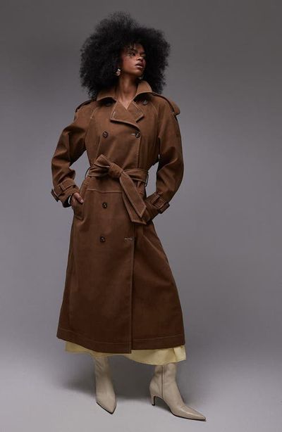 Topshop Topshop Oversize Faux Suede Trench Coat